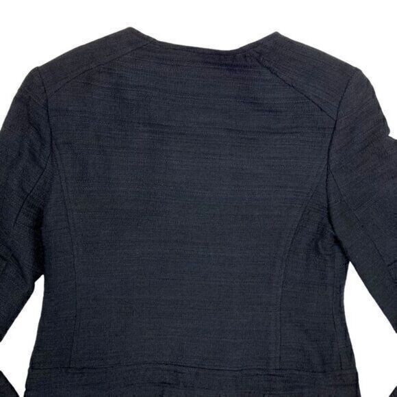 Halogen Knit Moto Jacket Womens Size Small Black Neon Pink Trim Zip Front Blazer - Picture 7 of 16